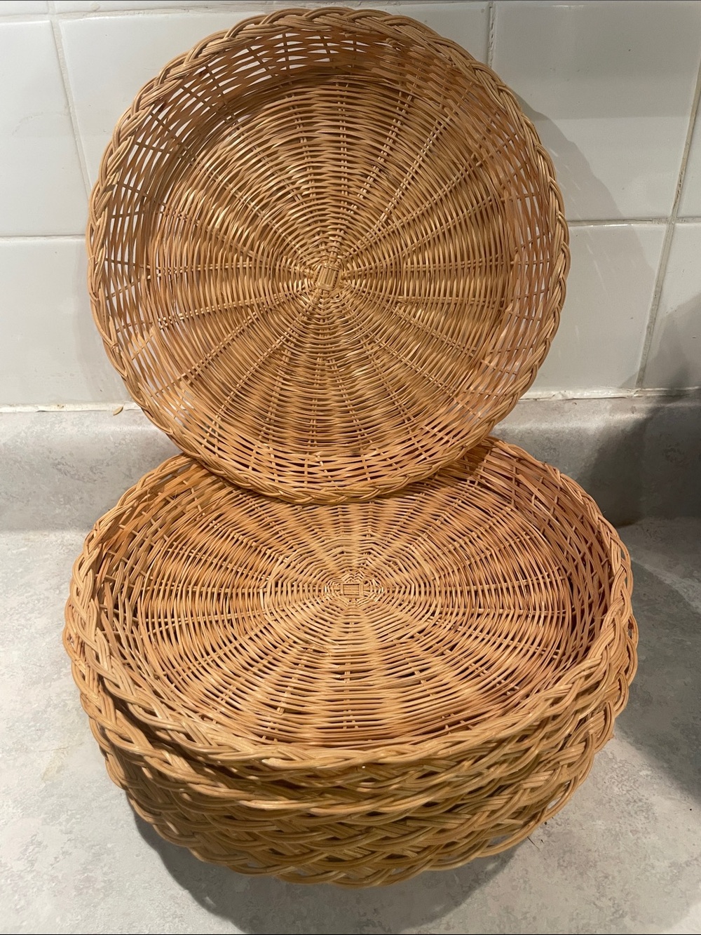 Rattan Wicker Plate Holders-Set of (8)